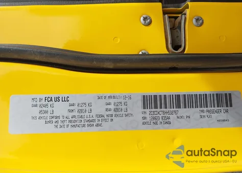 2017 Dodge Charger Daytona 340 Rwd z USA, uszkodzony, nr VIN 2C3CDXCT6HH532767